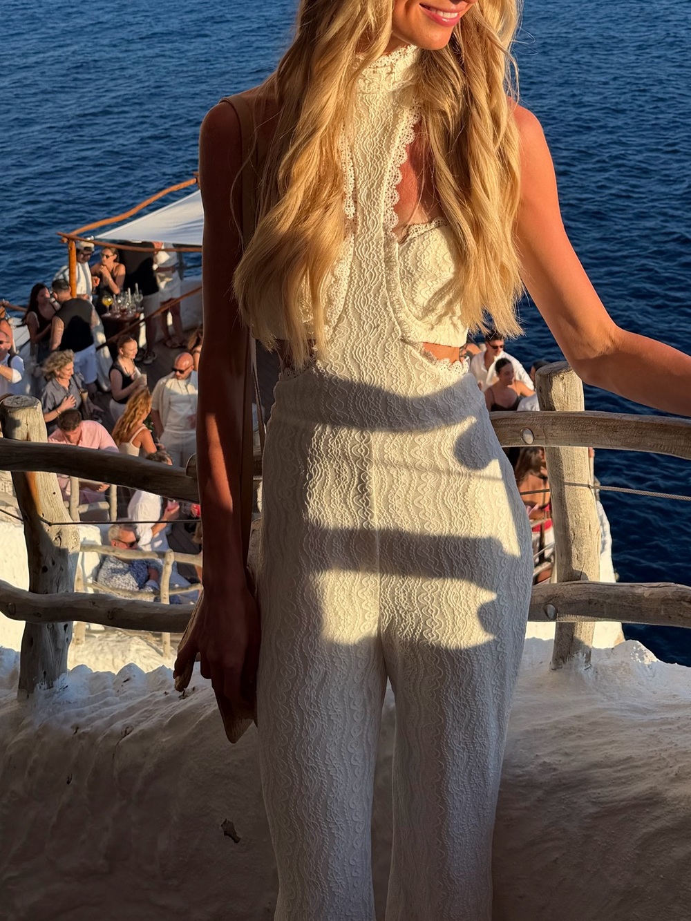 12th Tribe Princesa White Lace Jumpsuit